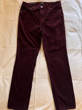 Talbots Straight Corduroy Jeans in Burgundy